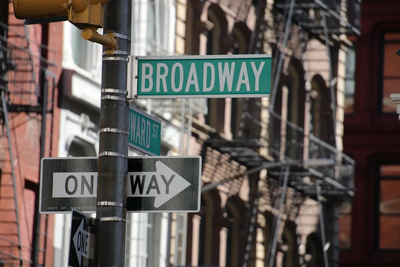 new york, broadway, street sign, traffic sign, usa, manhattan, fire escape, one way, metropolis, urban, broadway, broadway, broadway, broadway, broadway. New York City sign shops, rents, permits and storefront compliance explained